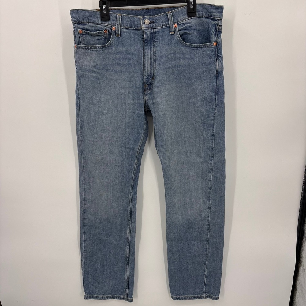 Levis 513 Slim Straight Jeans Mens 36x32 Blue Excellent Stretch Denim Pants